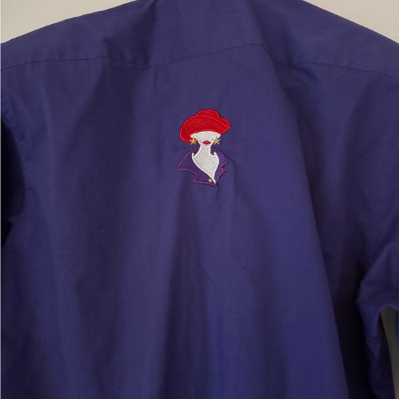 Get Lucky Blouse Size S Purple Red Hat Fashion Long Sleeve - Picture 5 of 11